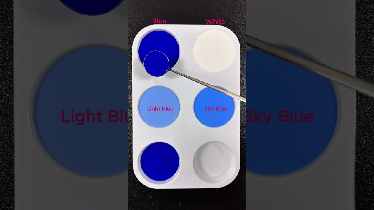 Create 4 Colors From 2 Blue White Mix Asmr