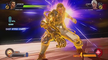 MARVEL VS.  CAPCOM: INFINITE Spider-Man,Spencer vs Dante,Ultron