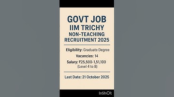IIM TRICHY NON TEACHING RECRUITMENT 2025 | IIM TRICHY NOTIFICATION | #shortvideo #governmentjobs