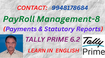 297.  PAYROLL MANAGEMENT/ACCOUNTING - 8  IN TALLY PRIME 6.2 | ENGLISH | EXPERT TALLY PRIME !