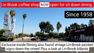 1958 Linbrook Bowl Coffee Shop NOW open for sit down + found hidden Linbrook signs down the street