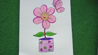 kids drawing ideas 💡💡 flower drawing #subscribe #cute
