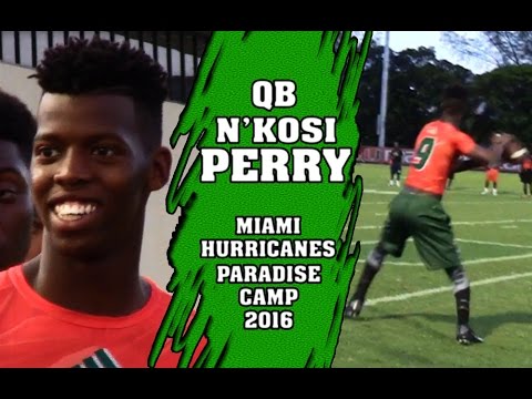 HIGHLIGHTS: N'Kosi Perry at Miami Hurricanes Paradise Camp 2016 - YouTube