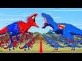 Spider Man T-Rex vs Dinosaurs Indomirus Rex: Who Is The King Of Dinosaurs in Jurassic World ???