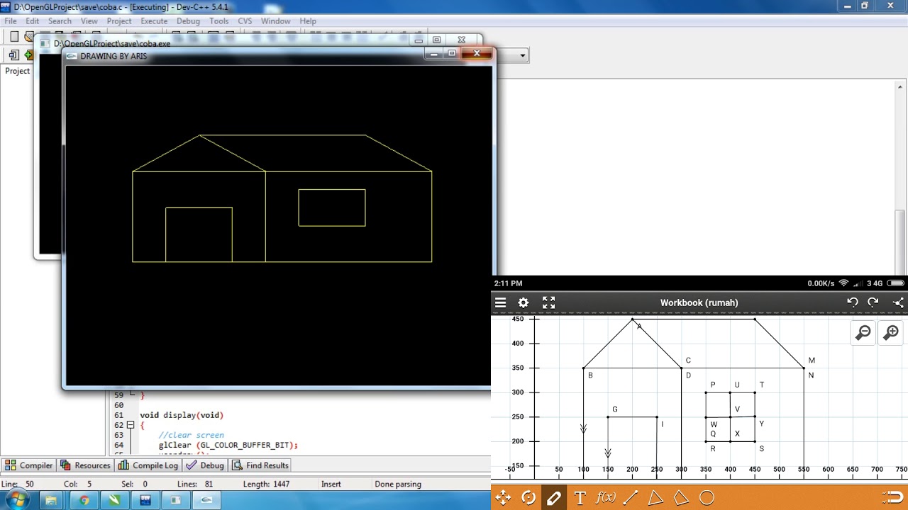 cara mudah membuat program open GL devc++ - YouTube