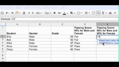 Google Docs Spreadsheet IF and Nested IF