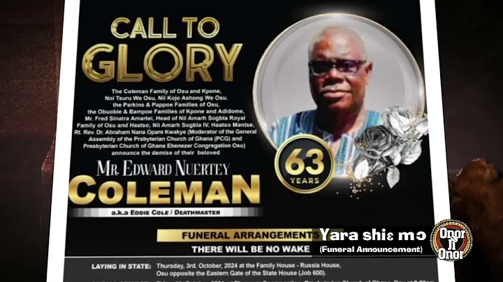 Mr. Edward Nuertey Coleman  - Funeral Announcement