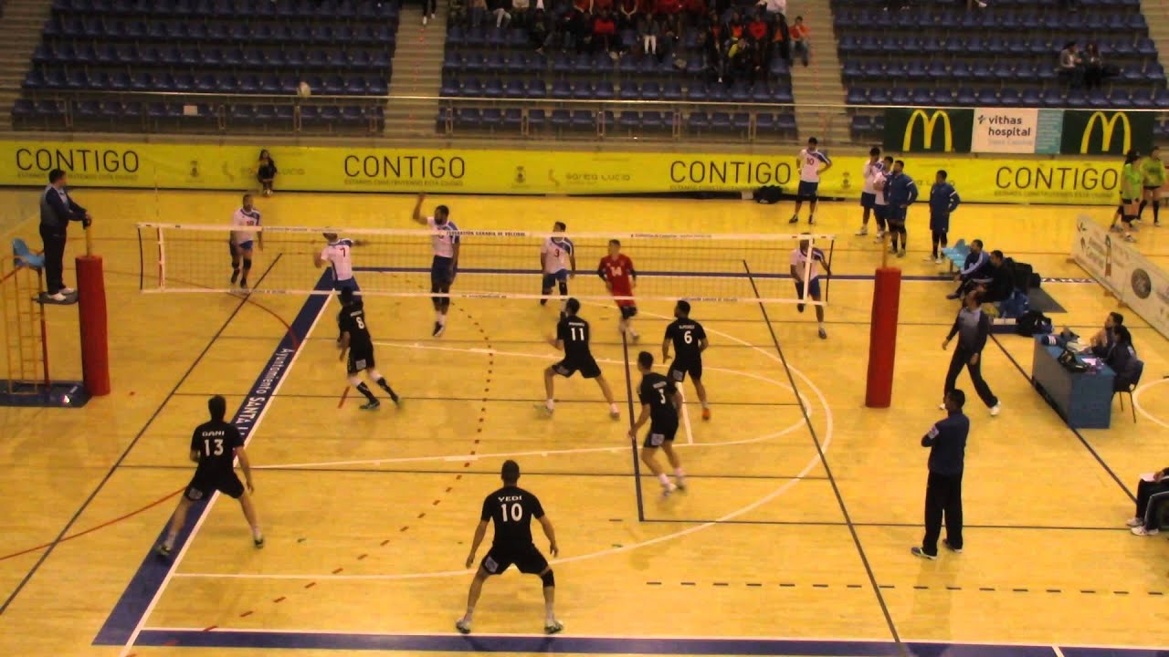 CV San Roque - CV Cisneros - Semifinal Liga Canaria Voleibol 2015 - YouTube