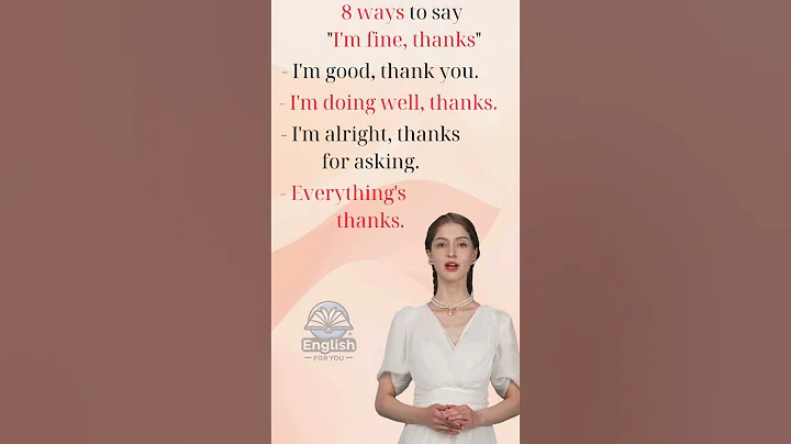 8 way to say i'm fine thanks #shorts #shortsvideo #educational