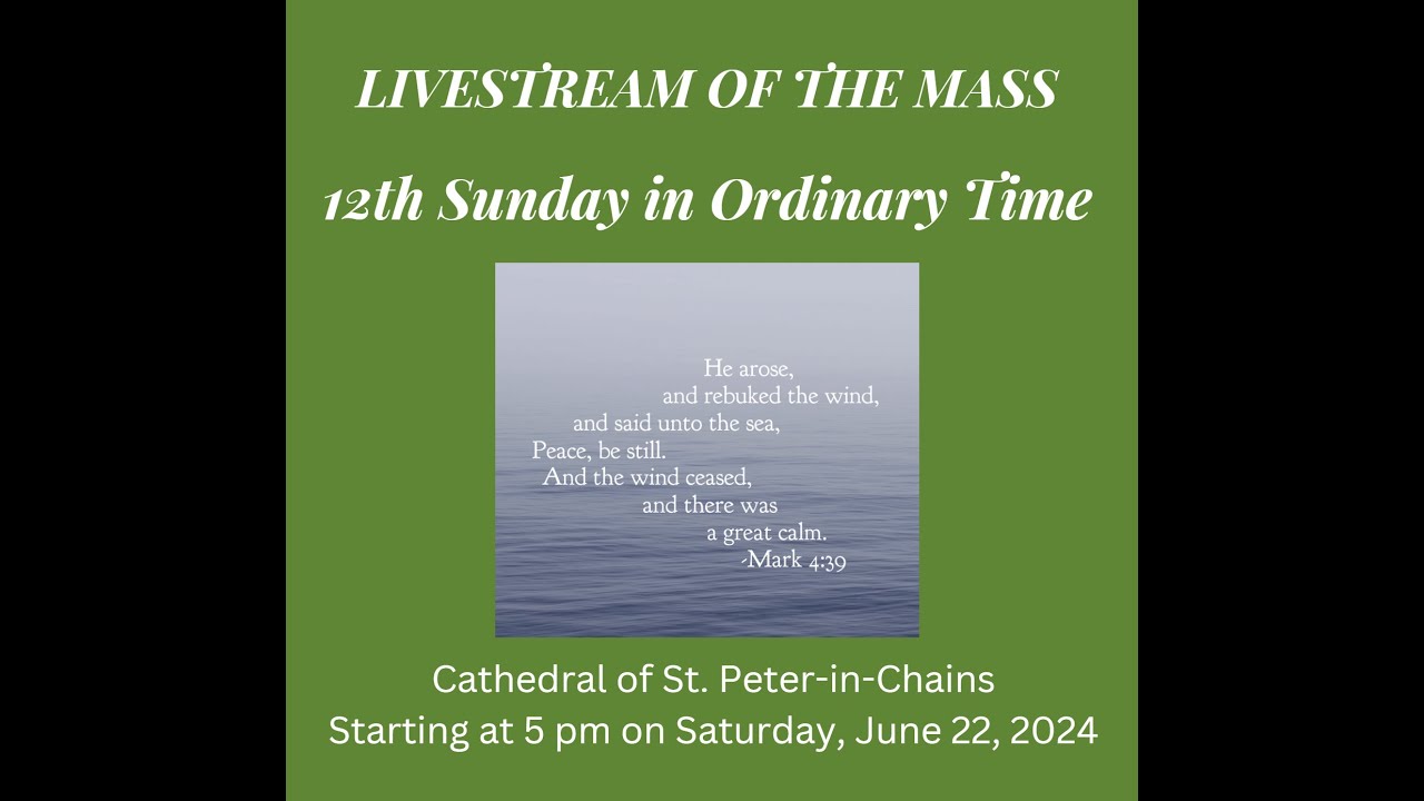 LIVESTREAM FROM THE CATHEDRAL 12th Sunday in Ordinary Time YouTube