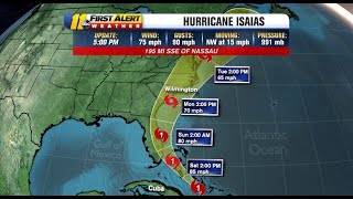 New models show hurricane isaias moving west and weakening as it hits
north carolina a tropical storm early next week.
https://abc11.com/weather/isaias-ex...