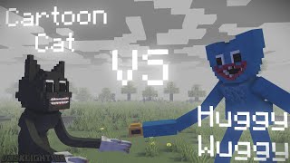 Huggy Wuggy vs Cartoon Cat (Poppy Playtime vs Trevor Henderson) | Minecraft Animation