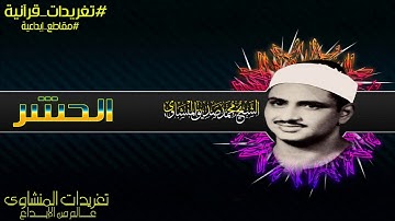 من تغريدات سورة الحشر للصوت الباكي وأداء عبقري من النوادر العظيمة التى تجعلك تلامس أطراف السماء