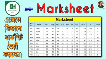 How to Make Marksheet in Microsoft Office Excel in Bengali ||Marksheet in Excel Bangla || Marksheet