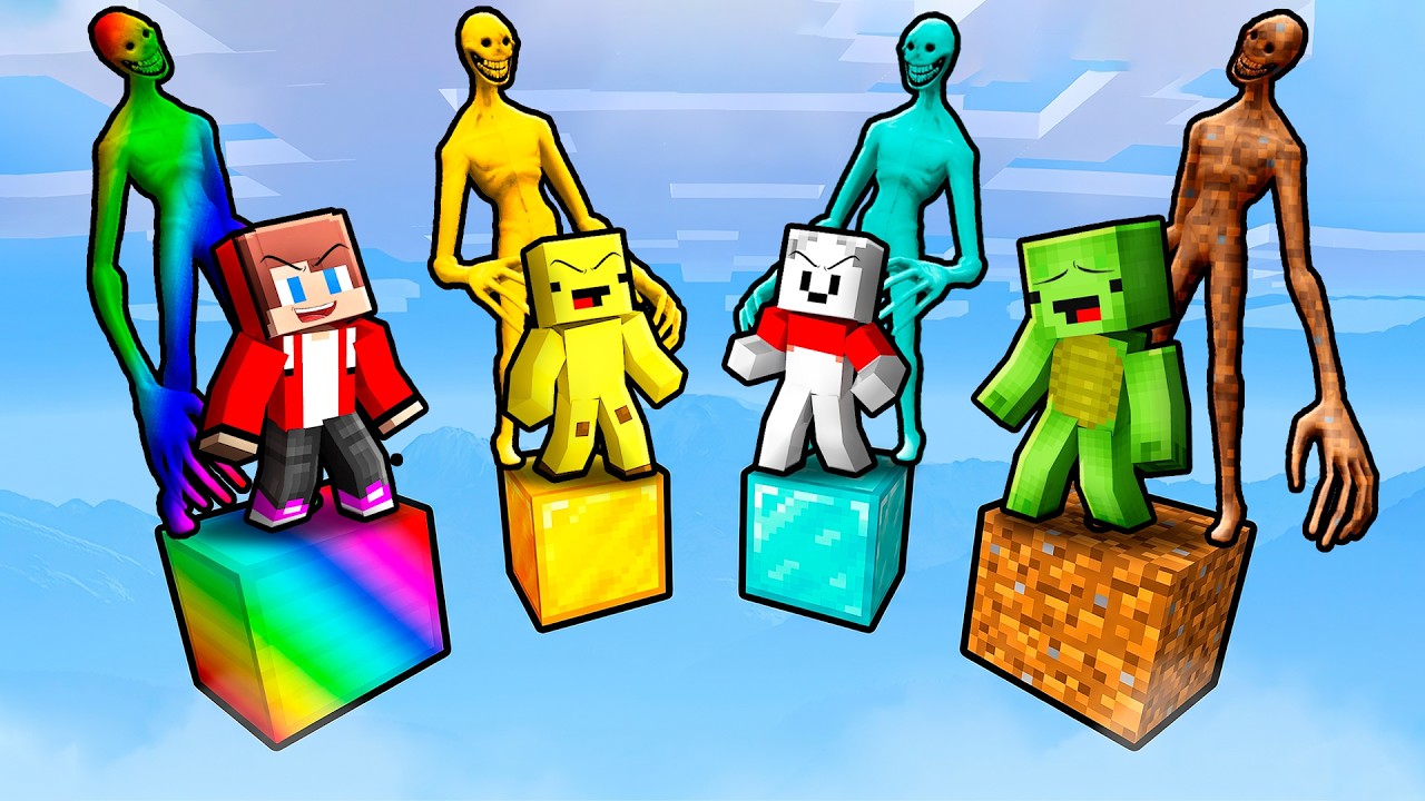 JJ and Mikey vs Friends: VERITY ONE BLOCK BATTLE in Minecraft - Maizen