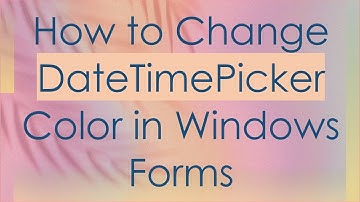 How to Change DateTimePicker Color in Windows Forms