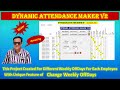 Demo in English for Dynamic Attendance Sheet || Dynamic Attendance Sheet in Excel VBA