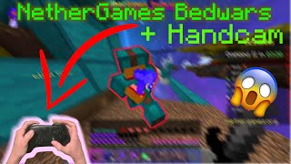 Nethergames Bedwars CONTROLLER gameplay + greenscreen handcam! screenshot 3