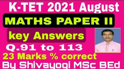 kar tet 2021 maths paper 2 answer key | tet maths paper 2 answer key | maths key answers in kannada