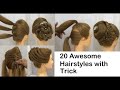 20 New Hairstyles with trick for wedding or party | Easy Hairstyles | Bun Hairstyle with Trick 2020