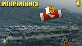 Aircraft Carrier Independence 5 Kills & 90k Damage | World of Warships Gameplay
