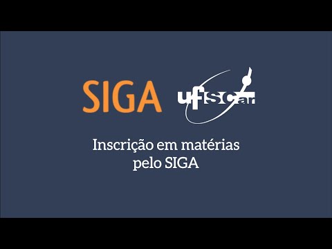 Inscrição em matérias pelo SIGA!