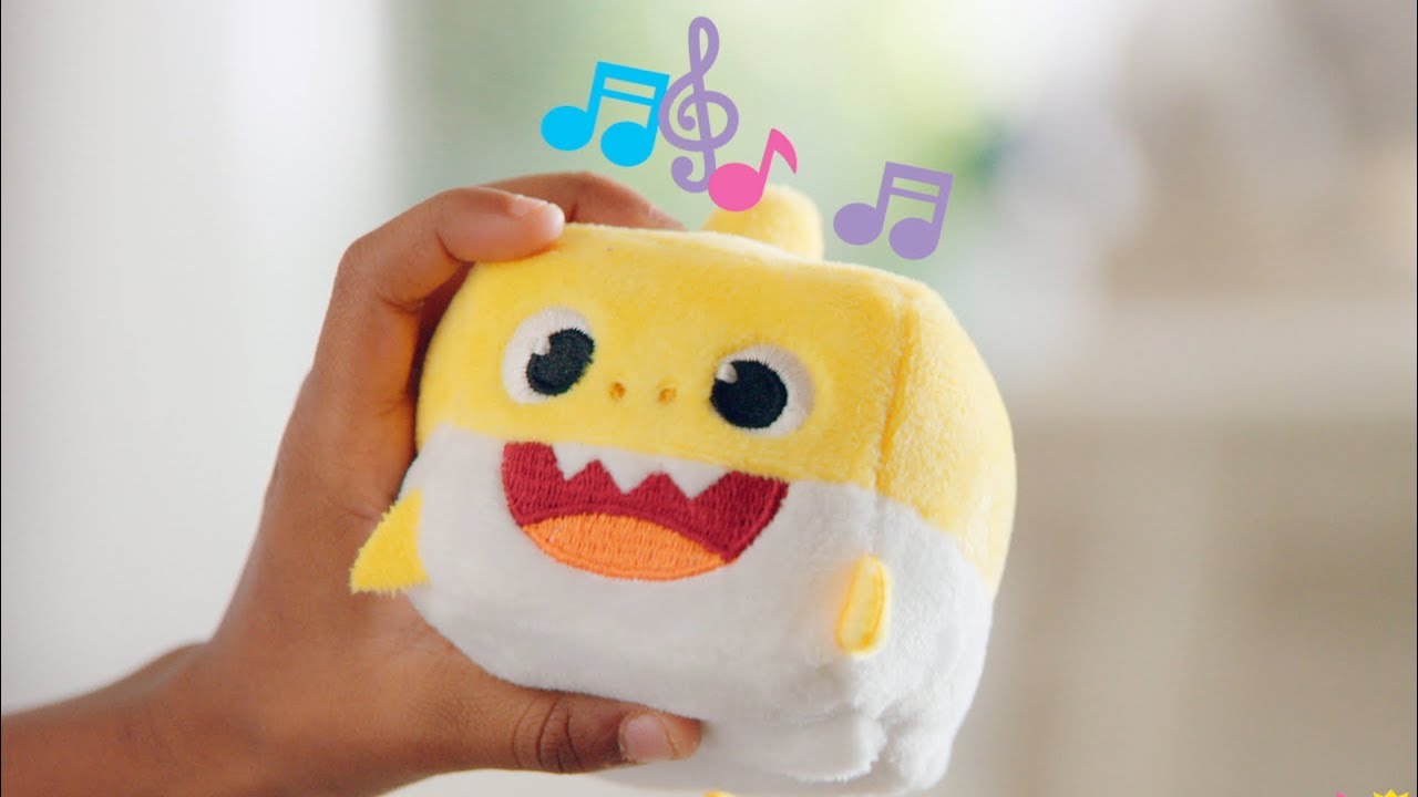 baby shark singing plush cube