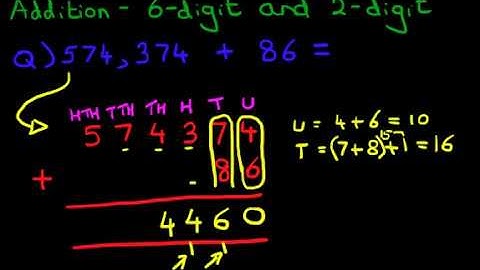 Addition - 6-Digit and 2-Digit Numbers