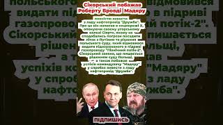Радослав Сікорський побажав Мадяру Роберту Бровді повністю вивести з ладу нафтопровід Дружба