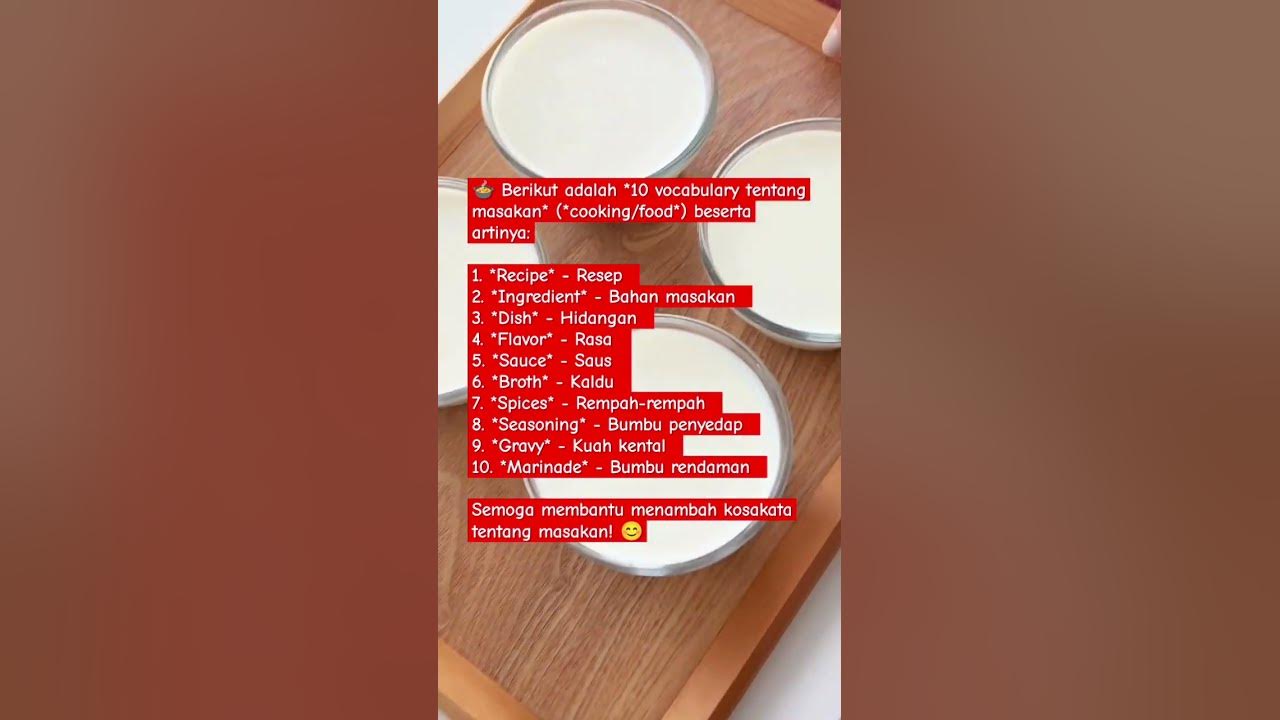 kosa kata bahasa Inggris tentang makanan #bahasainggris #belajarkosakatabahasainggris