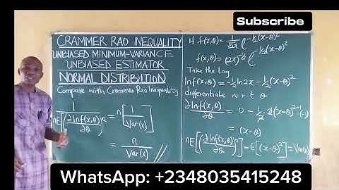 UMVUE of Normal Distribution: How to find the UMUVE using Cramer Rao Inequality @content-academy
