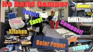 No Build Honda Element SUV Tour Easy Quick Compact. Simple Camping Setup
