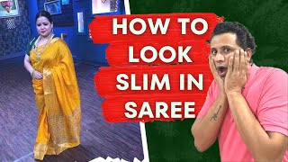 How to look slim in Saree | How to look slim and tall in Saree | Saree styling tips for plus size