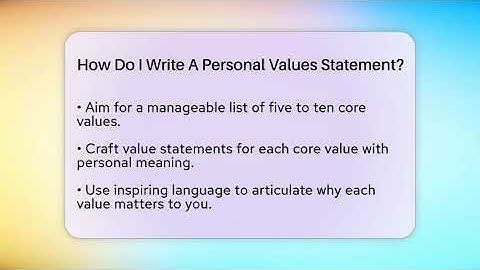 How Do I Write A Personal Values Statement? - The Personal Growth Path