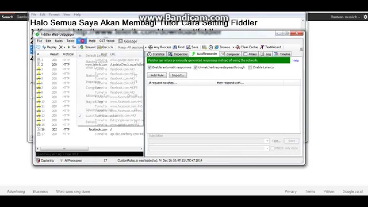 Tutorial Cara Setting Fiddler 2014 - YouTube