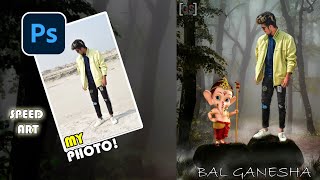 Ganesh chaturthi Photo Editing new video Tutorial Photoshop | Ganesh Photo Editing | GS Edit screenshot 2