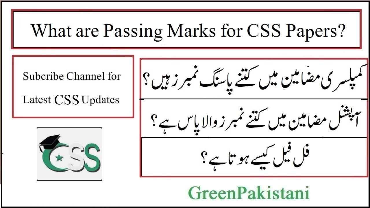 What are Passing Marks for CSS Papers? | Passing Marks for Optional CSS ...