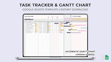 Task Tracker & Automatic Gantt Chart - Google Sheets Template - Automated Project Timeline
