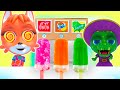 Fox Family Baby Pretend Play Cooking Fruit & Selling Ice Cream | Cartoon 3D Songs for kids #5