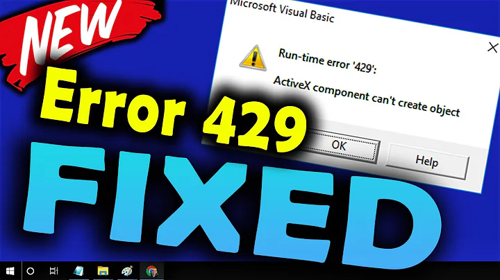 Runtime Error 429 ActiveX Component Can't Create Object | How to fix ActiveX Error on Windows 10