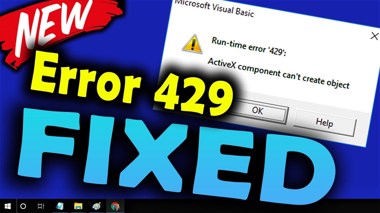 Runtime Error 429 Activex Component Can'T Create Object | How To Fix Activex Error On Windows 10