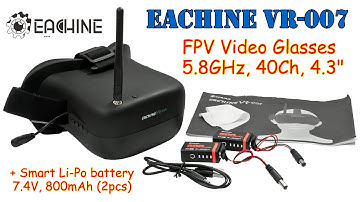 Eachine VR-007 4.3" FPV Video Glasses with Built-in 40Ch 5.8GHz A/V automatic search receiver