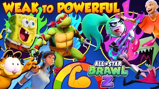 Nickelodeon AllStar Brawl 2 Fighters: Weak to Powerful