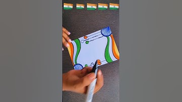 Easy Independence day Card/ Desh🇮🇳 Bhakti Drawing/Tricolour Border Designs/स्वतंत्रता दिवस #shorts