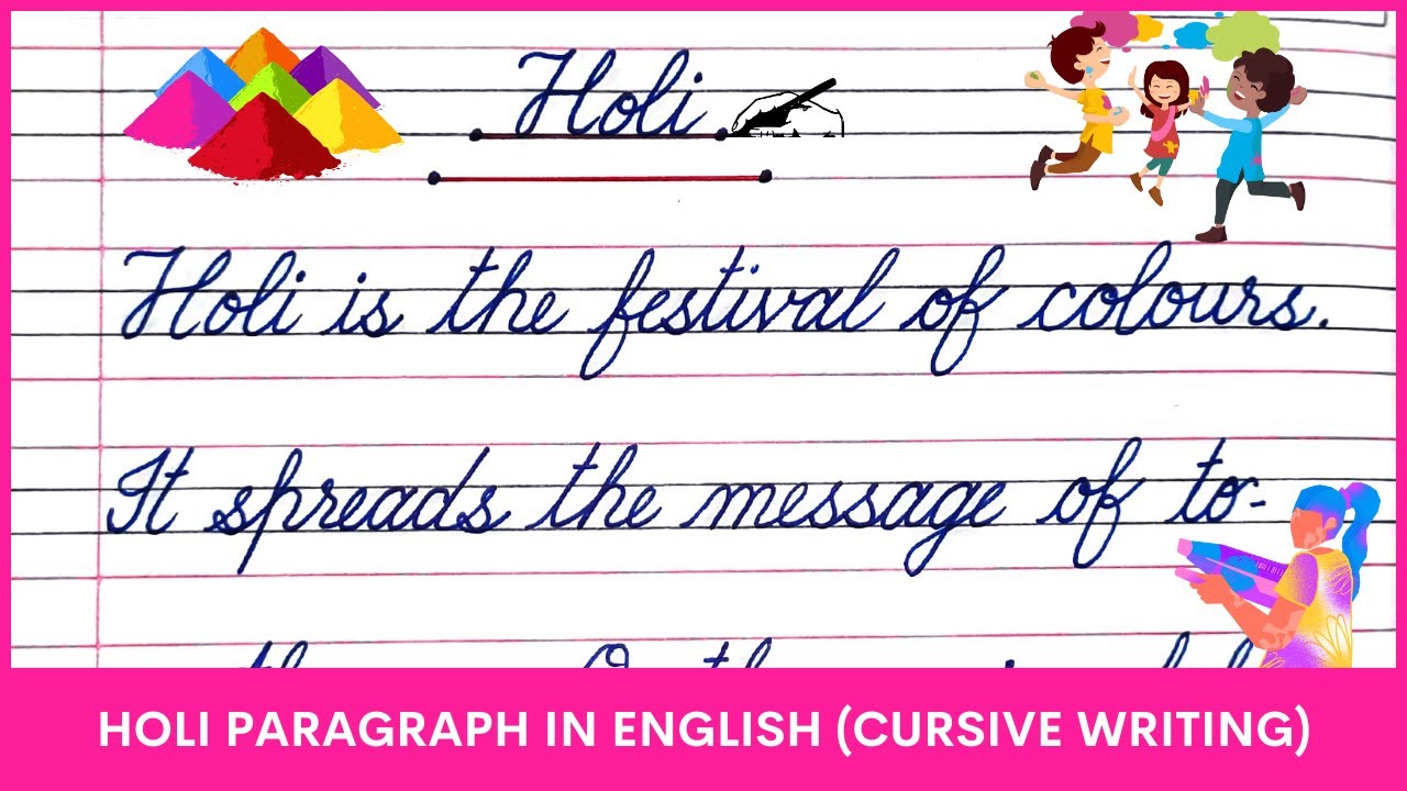 holi paragraph in english | essay on holi | holi essay in english | lines on holi | writing practice