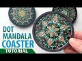 Dot Mandala Coaster - How to paint a dot mandala design on a coaster plus RESIN!