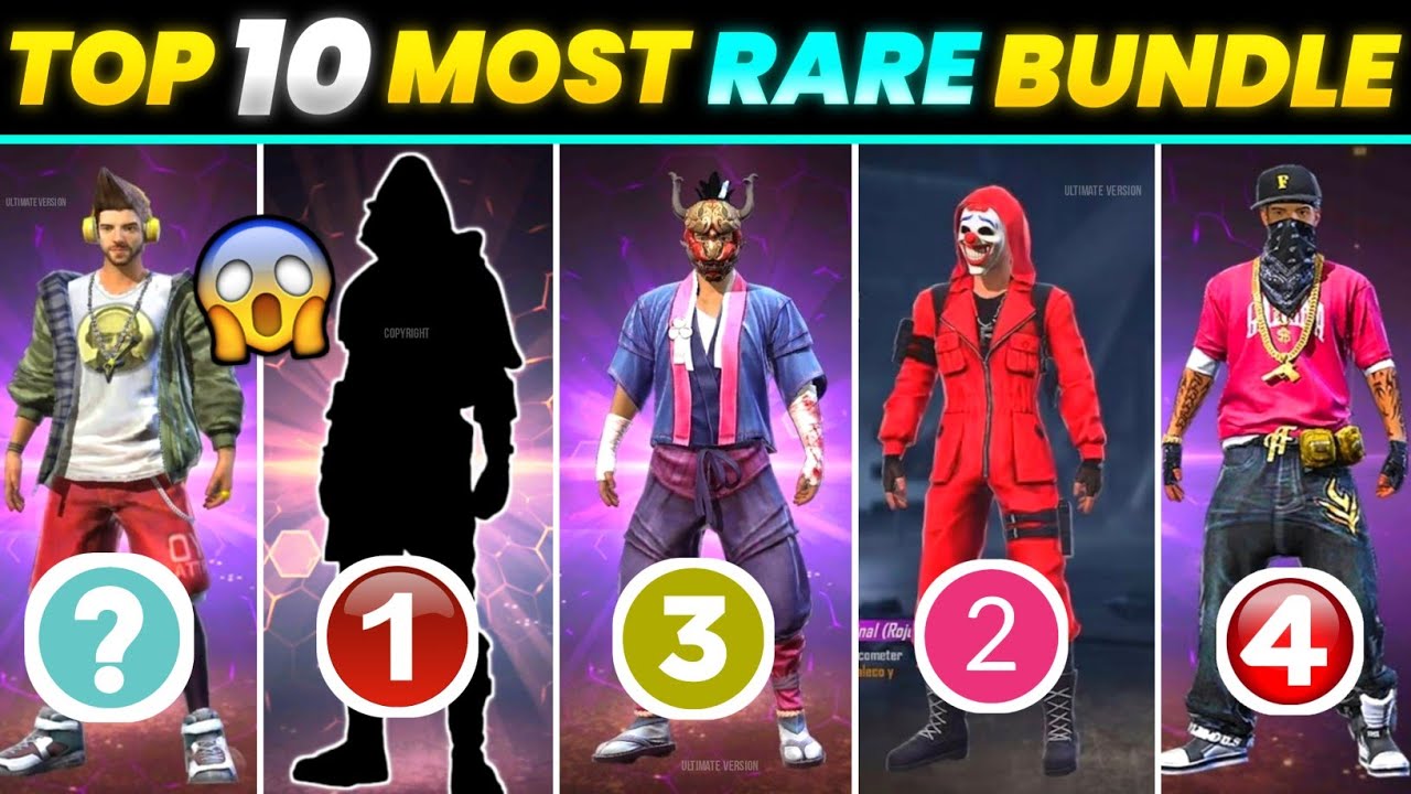 TOP 10 MOST RARE BUNDLES IN FREE FIRE || FREE FIRE RARE BUNDLES || BEST ...