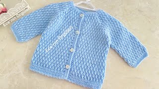 Tığ Işi Bebek Hırkası0-6 Ay Tığişi Damla Modelieasy Baby Crochet Cardigannewborn Boy Cardigan