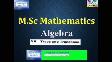 Trace of the matrix-Definitions-Examples-lemma-theorems-herstein algebra-Characteristic roots-tamil