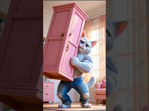 القط اتحول لبطل خارق بس شوف امه خلته يساعدها في البيت بس مكنش عجبه اللي بيعمله شوف رد فعل الام